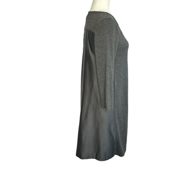 Anthropologie Saturday Sunday Shift Dress Womens Size Small Gray Satin Knit Knee - Picture 5 of 8